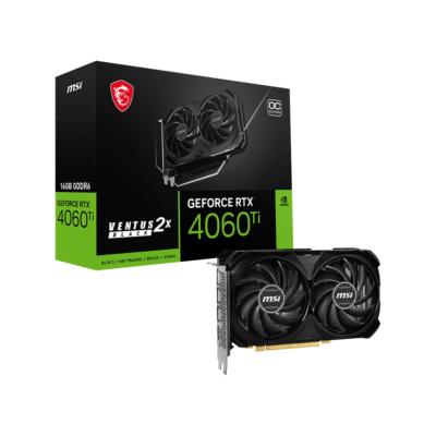 Carte Graphique MSI RTX 4060TI VENTUS 2X Black 16GoOC DDR6 128bits ventilox2 HDMI/3xDisp