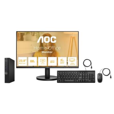 Bundle Reconditionné Dell OptiPlex 3050 Micro - I5-6500T + Moniteur 24"+ câble + clavier/souris