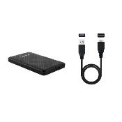 Boitier externe TOOQ  SATA 2.5" - USB A Noir TQE-2500B