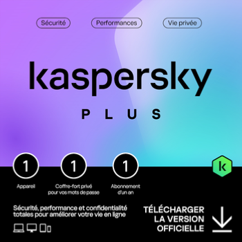 Kaspersky Plus 1 poste / 1 an Version OEM